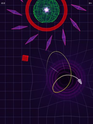 AGRAV iOS screenshot - Space deforms where you touch.